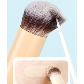 Concealer Brush Set by GOERTI Angled Concealer Brushes for Under Eye Concealer Nose Contour Brush Small Sponge Blender Cover and Blend Imperfections Full or Spot Coverage 3pcs (Pink)