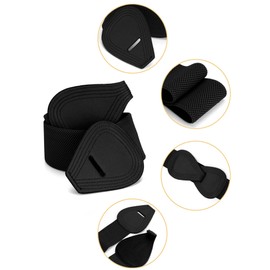 Allegra K Plus Size Interlock Buckle 8-shaped Faux Leather Elastic Belt Cinch Waistband for Lady Fit Waist Girth:31"/78.5cm-43"/109cm Black