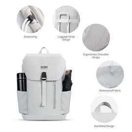 BUBM Laptop backpack with large opening design, waterproof, 25 L volume, ideal for school, cycling, leisure and travel., gray, Rucksack