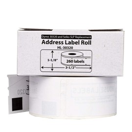 HOUSELABELS Compatible DYMO 30320 Address Labels (1-1/8" x 3-1/2"), Strong Permanent Adhesive, Compatible with DYMO LW 450, 4XL, Rollo & Zebra Desktop Printers, 3 Rolls /780 Labels