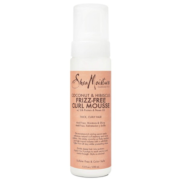 Sheamoisture Curl Mousse for Frizz Control Coconut and Hibiscus with Shea Butter 7.5 oz