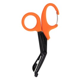 Emapoy Medical Scissors With Carabiner, 7" Bandage Scissors Trauma Shears, Fluoride Coated Non-Stick Blades Stainless Steel Shears For Doctor, Nurses, Nursing Students (Orange)