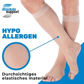 Made in USA - Compression Socks for Women 15-20mmHg with Open Toe - Sheer Graduated Support Stockings for Edema, Diabetic, Leg Pain Circulation - Nude, Large - A111NU3