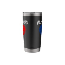 France Flag Heart Aix les Bains City Stainless Steel Insulated Tumbler