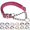 Reflective Martingale Dog Collar with Chain,Comfort Padded Strap No-Pull Dog