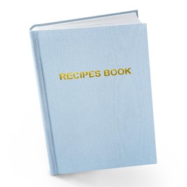 Notewells Elegant Hard Cover Recipe Journal – Blank Recipe Book for Personal Culinary Creations – Perfect Cookbook for Organizing and Writing Your Own Recipes (Blue)