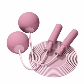 Weighted Jump Rope Without Rope Skipping Rope No Line Speed Rope Cordless For Fitness Workout Anywhere Ropeless Bod Rope for Exercise Training Beachbody Build (Big Ball+Long Rope Pink)