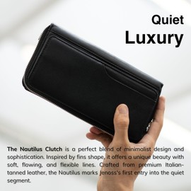 Jenoss Long Bifold Wallet For Men, Full Grain Leather With Hand, Minimalist Wallet for Men, Secure Leather Smart RFID Blocking Pocket Wallet , Slim Bifold Wallet, Long Wallet for Casual or Office,