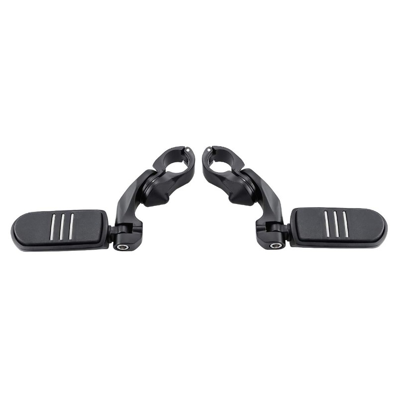 1 1/4" 32mm Matte Black Short Angled Engine Guard Footpegs