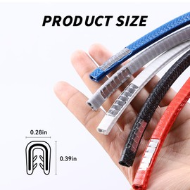 Tioollev Car Door Edge Guards, 16Ft Rubber Seal Car Door Edge Trim, U Shape Door Edge Protector Guard, Aluminum Weather Proofing Automotive Door Edge Molding Protection for Most Car (Blue)