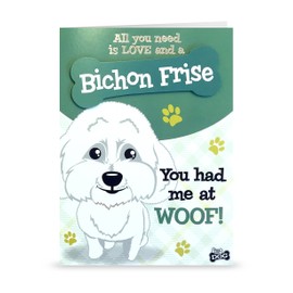 Wags and Whiskers Personable Funny WagsWhickers Card - Bichon Frise, Multi (204020003)
