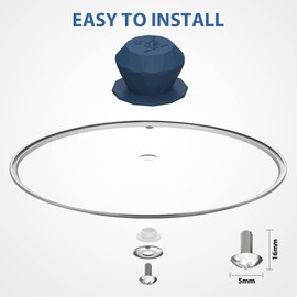 Silicone Universal Pot Lid Replacement Knobs Pan Lid Holding Handles Long Screws Anti-scald Cookware Cover for Kitchen Glass Lid 2 Pack Diamond Shape Dark Blue