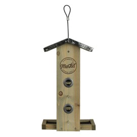 Wild Wings WWGF1-DECO Galvanized Weathered Vertical Cedar Bird Hopper Feeder