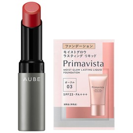 Aube Timeless Color Lip 01 + Bonus Set Lipstick, 01 Red Series, 0.1 oz (3.8 g) x 1