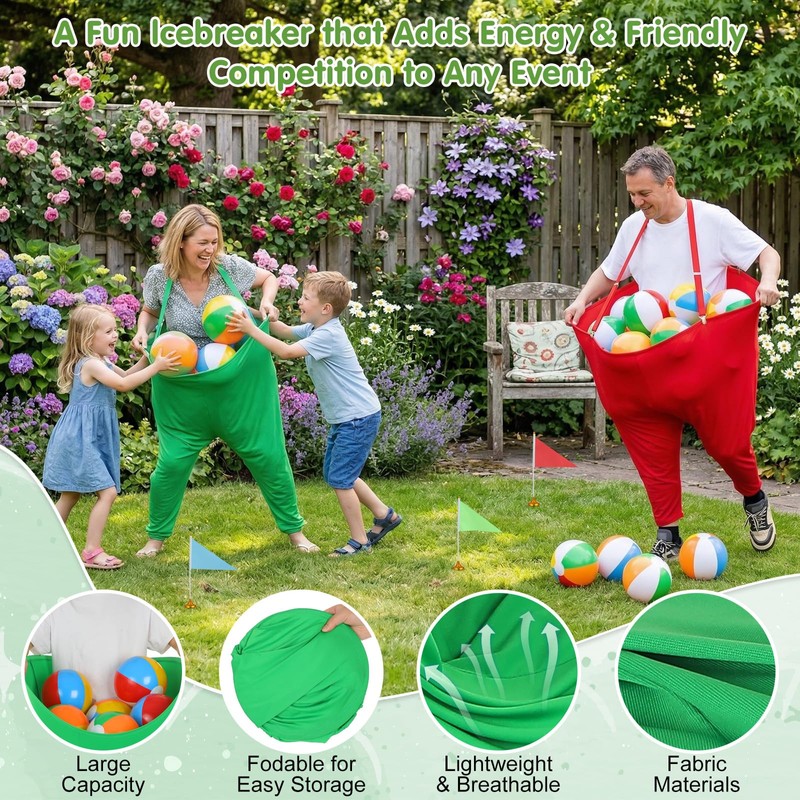 Granny Pants Yard Game Set 22-PCS Yellow & Green Team