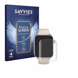 Savvies Pack of 4 Full Screen Protectors for Marsyu ET570 1.96 Inch Full Cover Screen Protector [3D Curved, Transparent, Anti-Fingerprint]