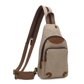 KL928 Canvas Sling Bag Crossbody Backpack Shoulder Casual Rucksack for Men Women