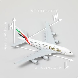 Emirates Airbus A380 1:400 Diecast Metal Airplane Model with Stand - Includes Stand for Display or Gift