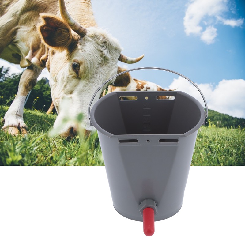 8L Plastic Feeder Bucket with Nipples Check Valves Feeding Equipment