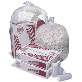 Pitt Plastics High-Density Mini-Roll Can Liners, 12-16 gal, 6 mic, 24 x 33, Natural Color - Includes 1000 bags.
