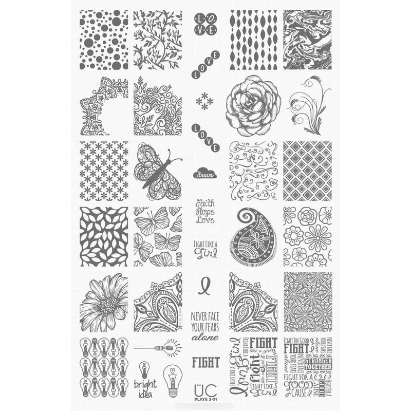 Uberchic Colección #3 Con 3 Placas Para Estampado De Uñas