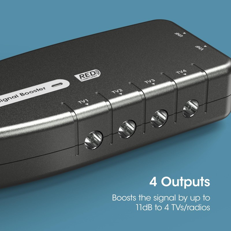 SLx TV Signal Booster Aerial Amplifier, 4 Way Signal Distribution