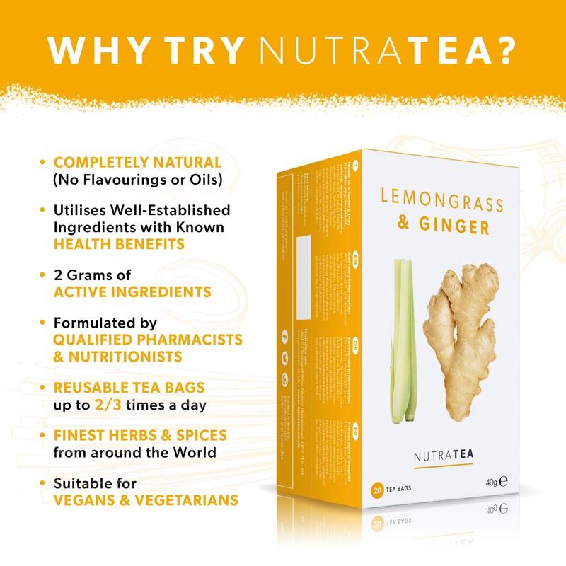 Nutra Tea - Lemongrass & Ginger Tea - 120 Tea