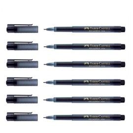 Faber-Castell Pen Broadpen 1554Fineliner Pens Pack of 6, Black