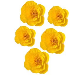 Meeom 5pcs 8in 12in Yellow Crepe Paper Flowers Paper Flower Decoration Handcrafted Flowers Party Wedding Backdrop Flower for Baby Showers Birthday Photo Backdrop Bridal Shower Centerpiece