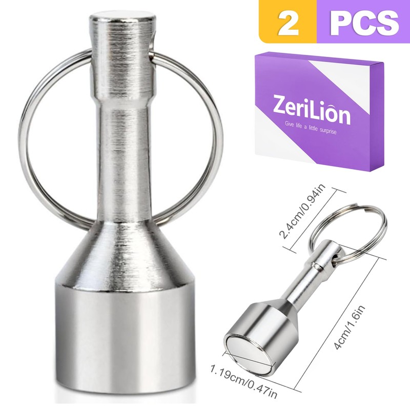 ZeriLion 2 Pack Magnetic Keychain Quick Release Strong Neodymium Magnet
