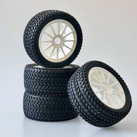 Buggy Tyre Rim Set Street with 12-Spoke Rim White 1:8 partCore 320034