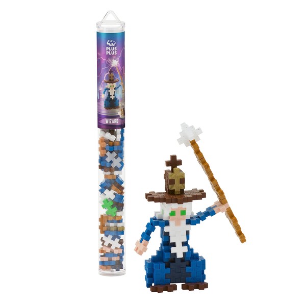 PLUS PLUS - Wizard - 70 Piece Tube, Construction Building Stem/Steam Toy, Interlocking Mini Puzzle Blocks for Kids