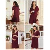Ekouaer Maternity Nursing Nightgowns 2 Pack Button Down Breastfeeding Dress
