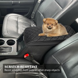 MIDDLERUNNER Center Console Cover Pad Compatible with 2013-2019 Ford Flex, Vegan Leather Armrest Lid Protector Interior Accessories