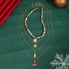 Gold Layered Christmas Necklace Boho Xmas Jingle Bell Christmas Tree