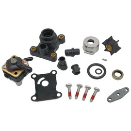 Boat Marine 0394711 Water Pump Impeller Kit with 397839 Fuel Pump for Johnson Evinrude 9.9 15 HP Outboard Motors Replace 18-3327 0391388