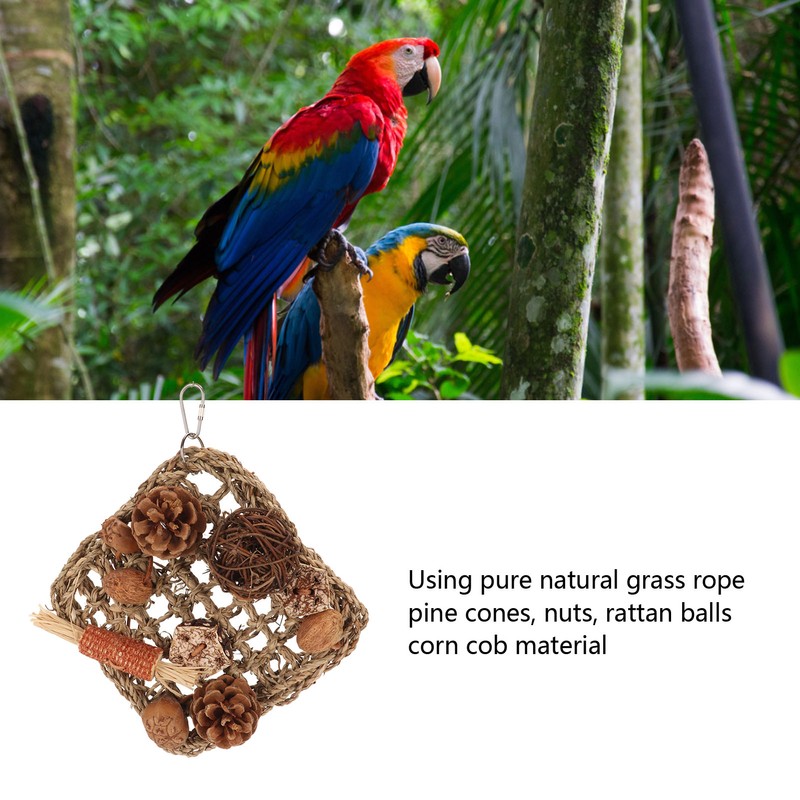 Bird Climbing Net Rattan Ball Pine Cone Corn Cob Nuts