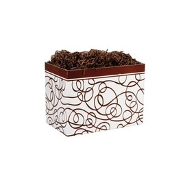 Pack Of 6, Small Chocolate Drizzle Classic Basket Boxes 6-3/4 X 4 X 5"