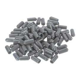 sourcing map 100pcs Rubber End Caps 6mm(1/4") ID Vinyl PVC Round Tube Bolt Cap Cover Screw Thread Protectors Dark Grey