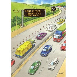 Ling Design Humorous Birthday Greeting Card - "Lane Closed" - for Him/for Her - Funny Design