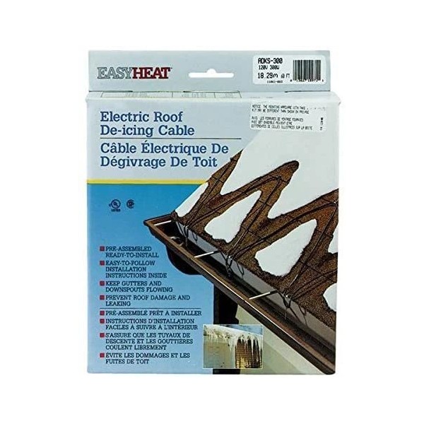 Easy Heat 60' 120V 5W Roof Shingle Down Spout Gutter