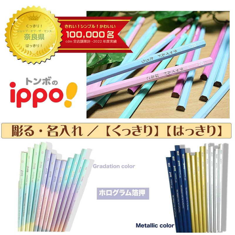 Ippo ippo! Pencil with Name Engraving, Ippo, Pencil, 2B, Gradient