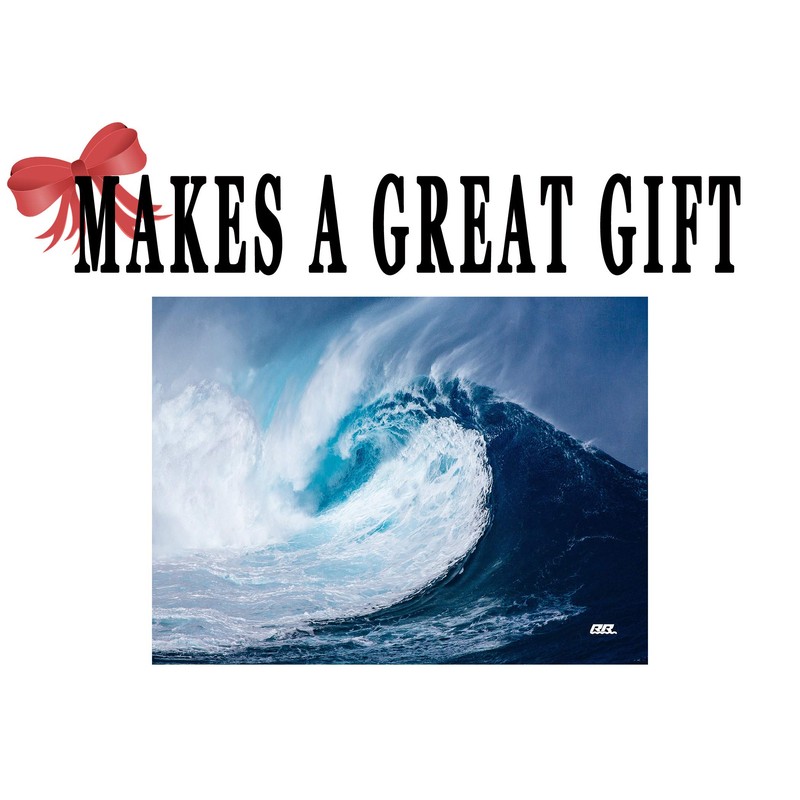 Large Blue Wave Kitchen Glass Cutting Board Ocean Decorative Gift