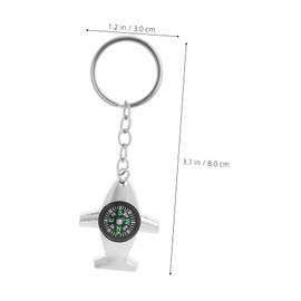 WOONEKY Stylish Airplane Compass Keychain 2pcs Mini Compass for Hiking Camping Aviation Collectors