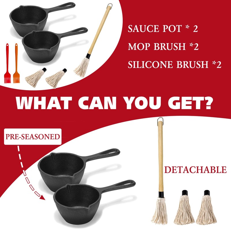 Cast Iron Basting Pot and Sauce Pan Set – Small