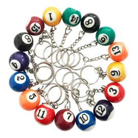 S Juego De 16 Llaveros Coloridos Con Forma De Bola De Billar