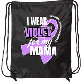 inktastic I Wear Violet for My Mama Hodgkins Lymphoma Awareness Drawstring Bag Black 32560
