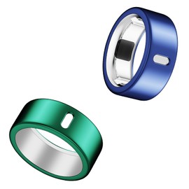 Cover Compatible for Oura Ring 4/Gen 3 Horizon/Gen 3 Heritage,Charging Directly,Ultra-Thin Rugged TPU Polished Elastic Ring Finger Sleeve Protector for Workout Gym Women Men -Blue+Green -Size 10