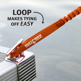 Hook and Cord Dock Lines, Ties and Bungee Mooring Snubber, Made in USA (Orange, 5 Foot)