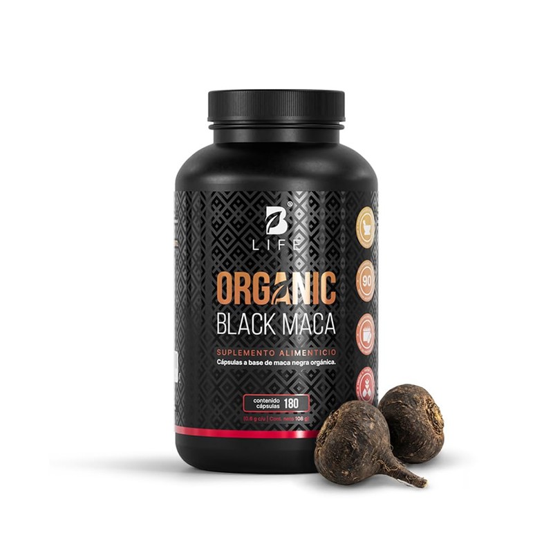 B Life Maca Negra Orgánica con 180 cápsulas